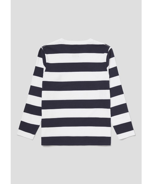 Design Tshirts Store graniph（デザイン　ティーシャツ　ストア　グラニフ）の「スタンド(エリック カール)｜コラボボーダー長袖Tシャツ（Tシャツ/カットソー・メンズ・ネイビー・X-SMALL/SMALL/MEDIUM/LARGE/X-LARGE）」の6枚目の写真