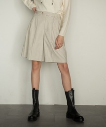 【socolla】フェイクレザーハーフパンツ