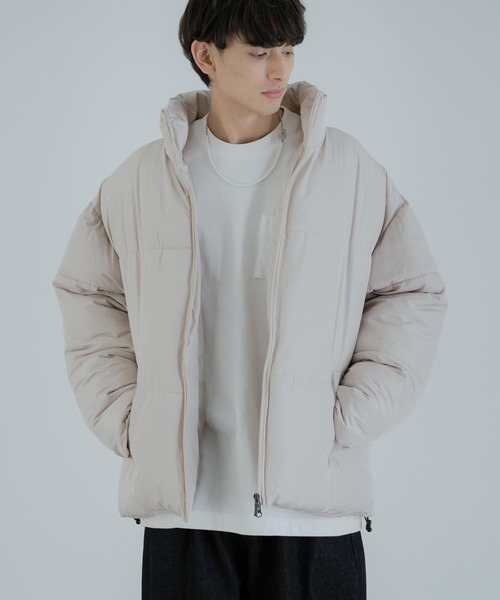 オーバーサイズ ファイバーダウンジャケット 中綿ブルゾン（ダウン