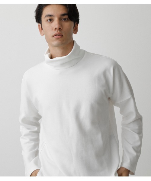 AZUL by moussy(アズールバイマウジー)の「TURTLENECK LONG TEE/タートルネックロングT(Tシャツ/カットソー・メンズ・ブラック/オフホワイト・MEDIUM/LARGE)」の7枚目の写真