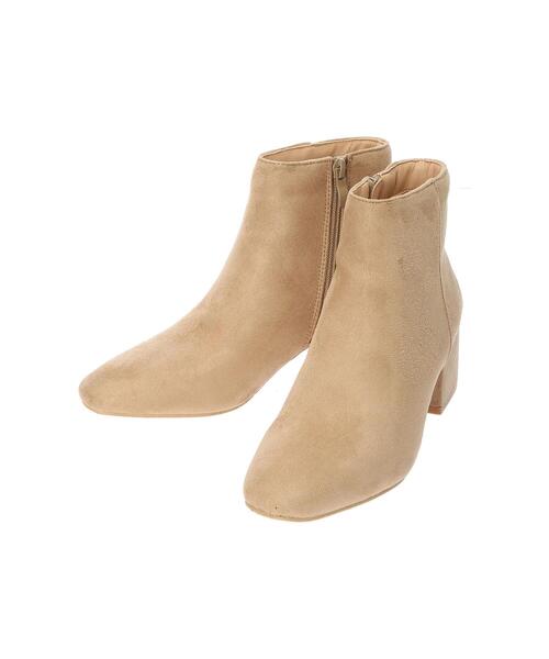 koe(コエ)の「シンプルアンクルスクエアショートブーツ*(ブーツ・レディース・ブラウン/ブラック/ベージュ・L/S/M)」の4枚目の写真