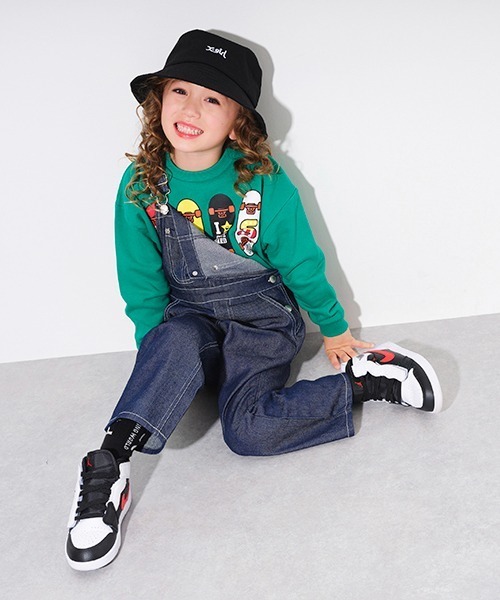 X-girl Stages（エックスガールステージス）の「オーバーオール（サロペット/オーバーオール・キッズ・ブラック/ネイビー・110cm/120cm/130cm/140cm/90cm/100cm）」の4枚目の写真