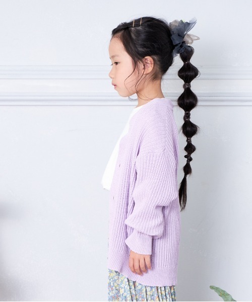 MAKE YOUR DAY（メイクユアデイ）の「スプリングニットカーディガン■80～140cm（カーディガン/ボレロ・キッズ・ラベンダー/ミント/オフホワイト・80/120/110/100/90/140/130）」の11枚目の写真