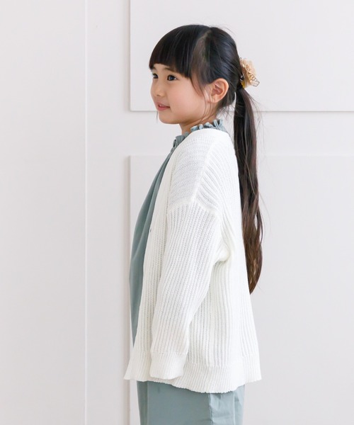 MAKE YOUR DAY（メイクユアデイ）の「スプリングニットカーディガン■80～140cm（カーディガン/ボレロ・キッズ・ラベンダー/ミント/オフホワイト・80/120/110/100/90/140/130）」の5枚目の写真