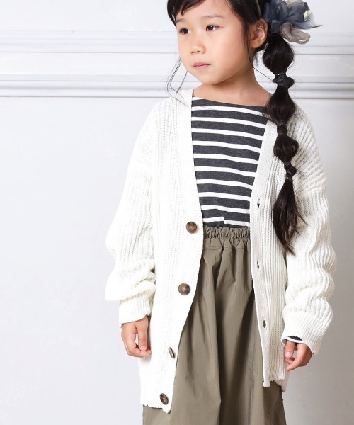 MAKE YOUR DAY（メイクユアデイ）の「スプリングニットカーディガン■80～140cm（カーディガン/ボレロ・キッズ・ラベンダー/ミント/オフホワイト・80/120/110/100/90/140/130）」の7枚目の写真