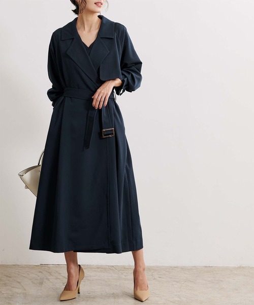 UR'S(ユアーズ)の「ドルマンスリーブトレンチコート(トレンチコート・レディース・ベージュ/ライトベージュ/ネイビー・S/L/M)」の10枚目の写真