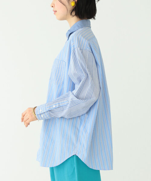BEAMS BOY(ビームスボーイ)の「BEAMS BOY / コットンローン クレイジー ボタンダウン ロングスリーブシャツ(シャツ/ブラウス・レディース・ブルー/その他・ONE SIZE)」の6枚目の写真