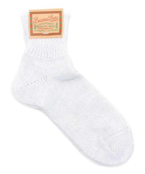 BEAMS BOY（ビームスボーイ）の「BEAMS BOY / ラメ リブ 3/4 ソックス（ソックス/靴下・レディース・ホワイト/ネイビー・ONE SIZE）」の10枚目の写真