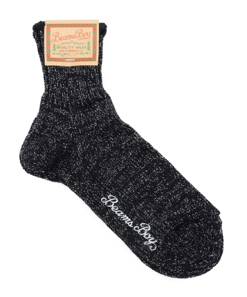 BEAMS BOY（ビームスボーイ）の「BEAMS BOY / ラメ リブ 3/4 ソックス（ソックス/靴下・レディース・ホワイト/ネイビー・ONE SIZE）」の11枚目の写真