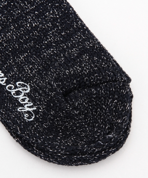 BEAMS BOY（ビームスボーイ）の「BEAMS BOY / ラメ リブ 3/4 ソックス（ソックス/靴下・レディース・ホワイト/ネイビー・ONE SIZE）」の7枚目の写真