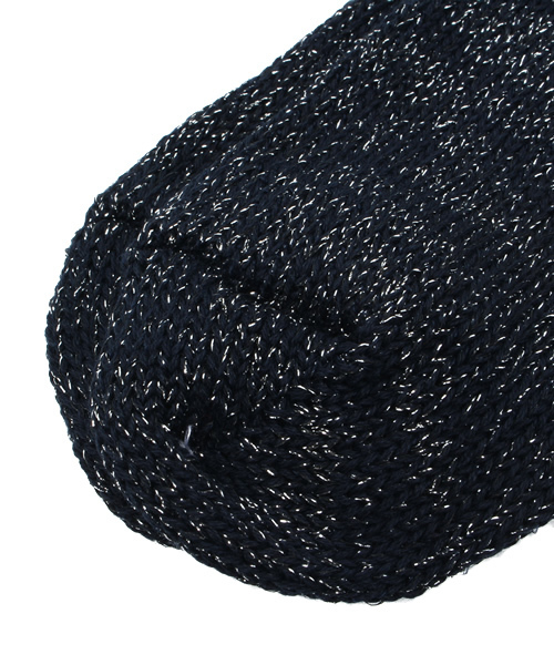 BEAMS BOY（ビームスボーイ）の「BEAMS BOY / ラメ リブ 3/4 ソックス（ソックス/靴下・レディース・ホワイト/ネイビー・ONE SIZE）」の4枚目の写真