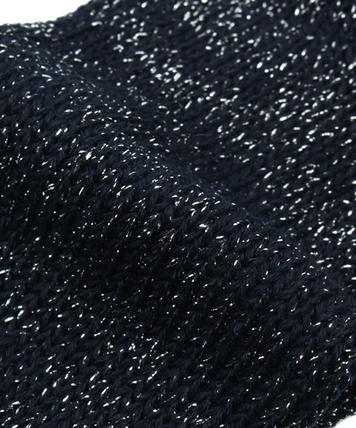 BEAMS BOY（ビームスボーイ）の「BEAMS BOY / ラメ リブ 3/4 ソックス（ソックス/靴下・レディース・ホワイト/ネイビー・ONE SIZE）」の5枚目の写真