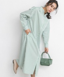 URBAN RESEARCH ROSSO WOMEN | スタンドカラーロングシャツワンピース(ワンピース)