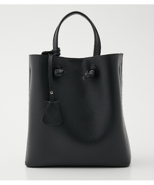 AZUL by moussy（アズールバイマウジー）の「KNOT HANDLE SQUARE TOTE BAG/ノットハンドルスクエアトートバッグ（ショルダーバッグ・レディース・ライトブルー/ブラック/ライトベージュ・FREE）」の4枚目の写真