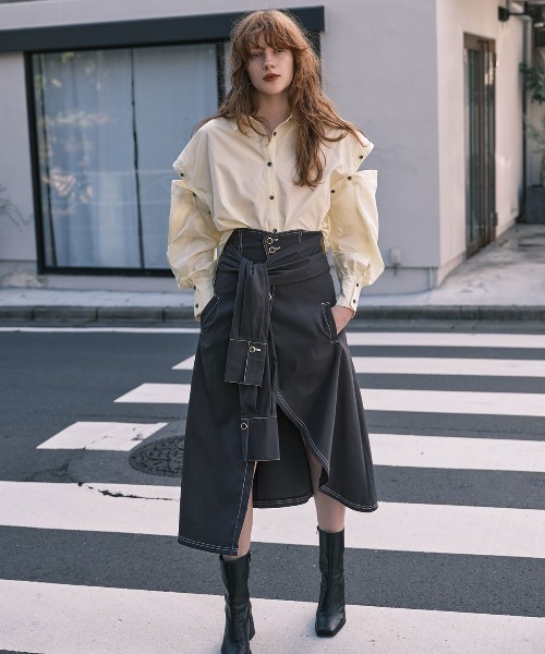 REDYAZEL（レディアゼル）の「ボタン付きドロップシャツ（シャツ/ブラウス・レディース・オフホワイト/サックスブルー/イエロー・FREE）」の20枚目の写真