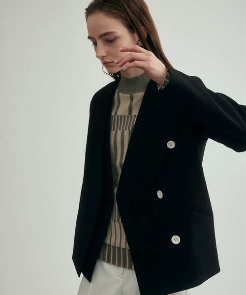 UNITED TOKYO（ユナイテッドトウキョウ）の「アシメマークノーカラージャケット（セットアップ・レディース・ブラック/ライム/その他2・1/2）」の11枚目の写真