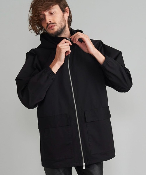 NO ID.（ノーアイディ）の「【NO ID.】High Collar Hood Big Blouson / ◇ ハイ カラー フード ビッグ ブルゾン（ブルゾン・メンズ・アイボリー/ブラック/ベージュ/サックスブルー・ONE SIZE）」の2枚目の写真