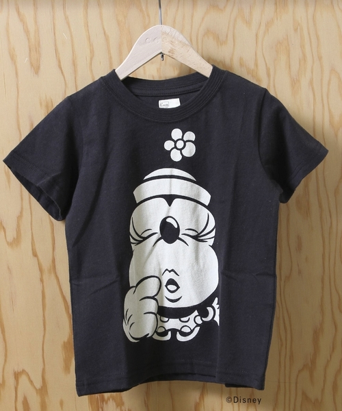 coen(コーエン)の「【coen kids】コーエン別注Disney(ディズニー)Minnie抜染プリントTシャツ(100~150cm)(Tシャツ/カットソー・キッズ・ブラック・100cm/110cm/120cm/130cm/140cm/150cm)」の1枚目の写真
