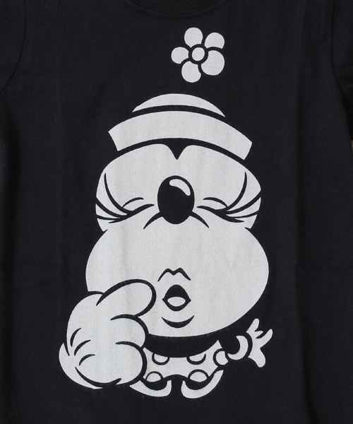 coen(コーエン)の「【coen kids】コーエン別注Disney(ディズニー)Minnie抜染プリントTシャツ(100~150cm)(Tシャツ/カットソー・キッズ・ブラック・100cm/110cm/120cm/130cm/140cm/150cm)」の4枚目の写真