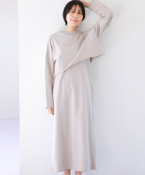 LAKOLE（ラコレ）の「[2点SET]ミニテリーレイヤードワンピース / 264594（ワンピース・レディース・ブラック/ベージュ/グレー・SMALL/MEDIUM）」の9枚目の写真