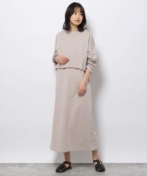 LAKOLE（ラコレ）の「[2点SET]ミニテリーレイヤードワンピース / 264594（ワンピース・レディース・ブラック/ベージュ/グレー・SMALL/MEDIUM）」の19枚目の写真