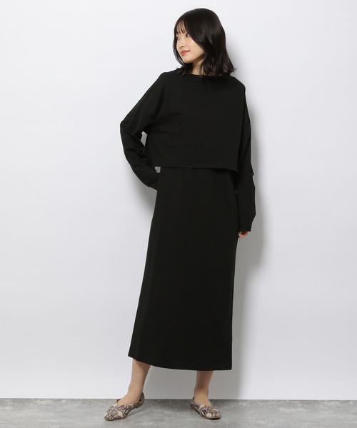 LAKOLE（ラコレ）の「[2点SET]ミニテリーレイヤードワンピース / 264594（ワンピース・レディース・ブラック/ベージュ/グレー・SMALL/MEDIUM）」の14枚目の写真