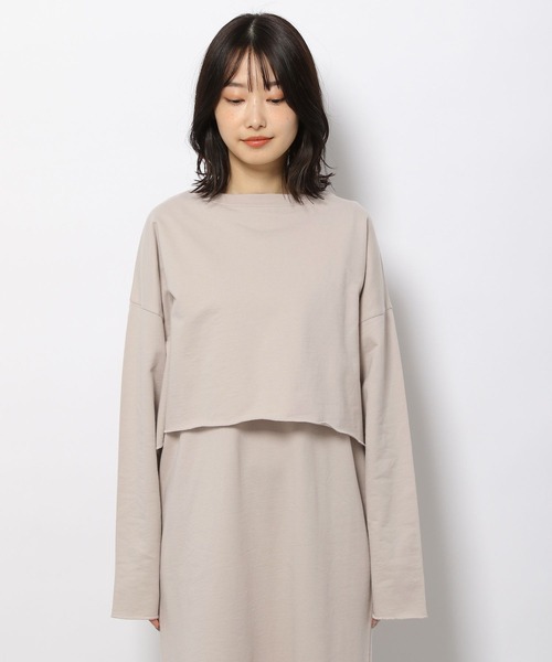 LAKOLE（ラコレ）の「[2点SET]ミニテリーレイヤードワンピース / 264594（ワンピース・レディース・ブラック/ベージュ/グレー・SMALL/MEDIUM）」の6枚目の写真