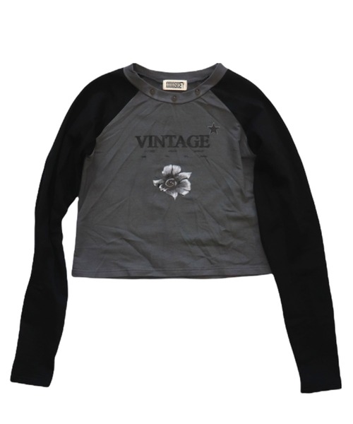 bonjour records（ボンジュールレコーズ）の「【MOSAIC SOCIETY】Vintage flower tee w/ studs（Tシャツ/カットソー・レディース・ブラック・FREE）」の3枚目の写真