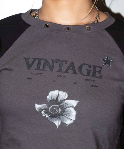 bonjour records（ボンジュールレコーズ）の「【MOSAIC SOCIETY】Vintage flower tee w/ studs（Tシャツ/カットソー・レディース・ブラック・FREE）」の14枚目の写真