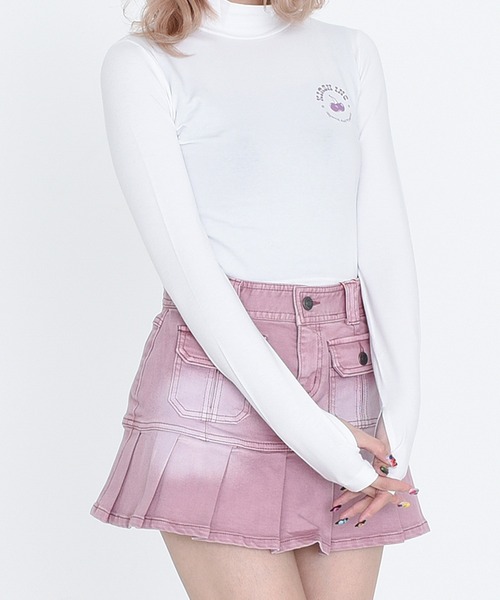 『KIRSH X HONDA HITOMI』プリーツ デニム ミニスカート KIRSH（キルシー）の「KIRSH X HONDA HITOMI PLEATS DENIM MINI