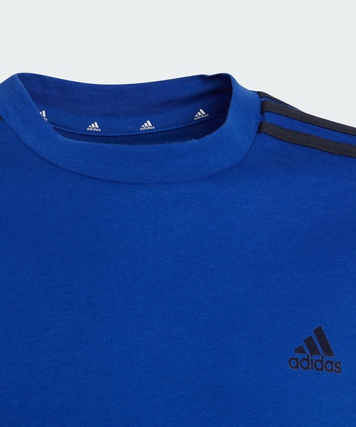adidas(アディダス)の「アディダス エッセンシャルズ 3ストライプス 半袖Tシャツ / adidas Essentials 3-Stripes Tee / アディダス(Tシャツ/カットソー・キッズ・ロイヤルブルー/ホワイト×ブラック/ブラック×ホワイト/ダークネイビー/イエロー/ネイビー/ブルー/ブルー系その他・100/110/120/130/140/150/160)」の12枚目の写真