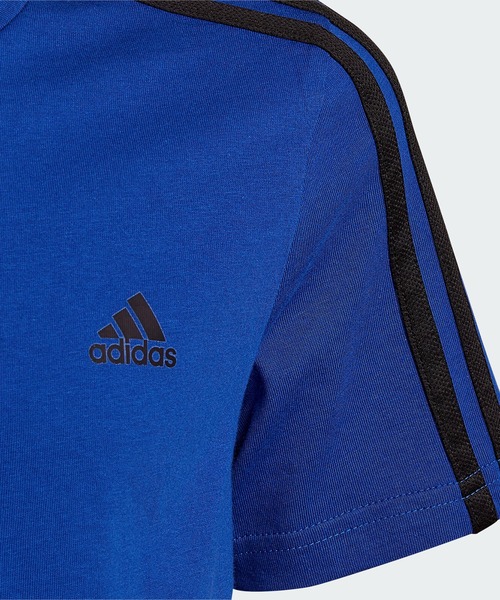 adidas(アディダス)の「アディダス エッセンシャルズ 3ストライプス 半袖Tシャツ / adidas Essentials 3-Stripes Tee / アディダス(Tシャツ/カットソー・キッズ・ロイヤルブルー/ホワイト×ブラック/ブラック×ホワイト/ダークネイビー/イエロー/ネイビー/ブルー/ブルー系その他・100/110/120/130/140/150/160)」の10枚目の写真