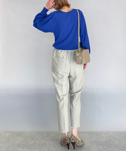 PICCIN（ピッチン）の「ボリュームスリーブ2WAYニット（ニット/セーター・レディース・ブラック/オフホワイト/ブルー/ライトグリーン・M）」の5枚目の写真