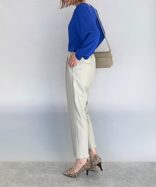 PICCIN（ピッチン）の「ボリュームスリーブ2WAYニット（ニット/セーター・レディース・ブラック/オフホワイト/ブルー/ライトグリーン・M）」の11枚目の写真