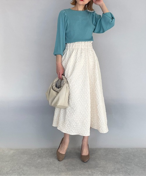 PICCIN（ピッチン）の「ボリュームスリーブ2WAYニット（ニット/セーター・レディース・ブラック/オフホワイト/ブルー/ライトグリーン・M）」の9枚目の写真