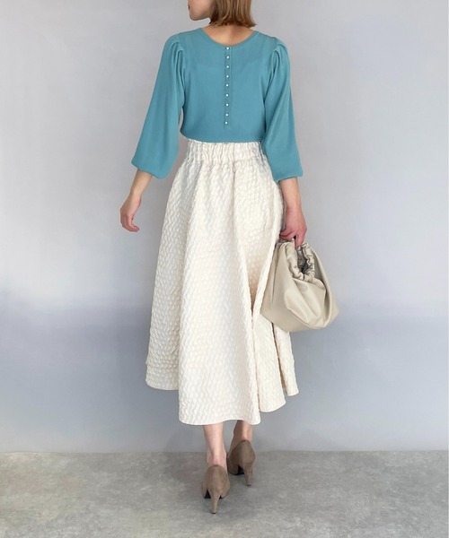 PICCIN（ピッチン）の「ボリュームスリーブ2WAYニット（ニット/セーター・レディース・ブラック/オフホワイト/ブルー/ライトグリーン・M）」の15枚目の写真