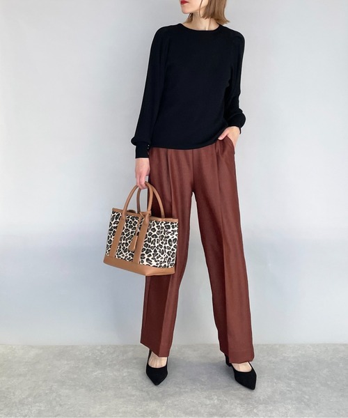 PICCIN（ピッチン）の「ボリュームスリーブ2WAYニット（ニット/セーター・レディース・ブラック/オフホワイト/ブルー/ライトグリーン・M）」の12枚目の写真