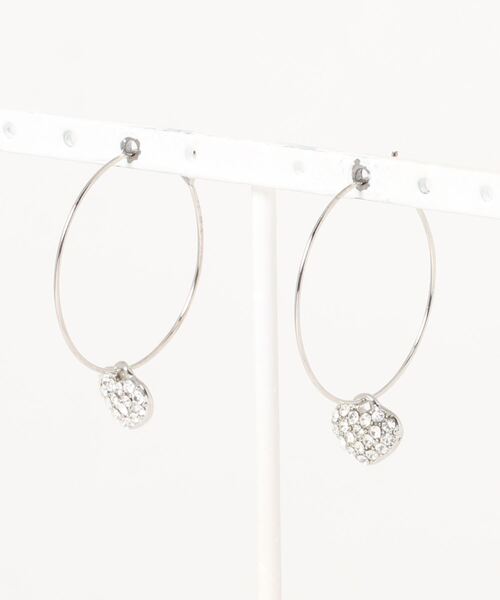 STYLEBLOCK（スタイルブロック）の「グラデーションパヴェハートフープピアス（ピアス（両耳用）・レディース・ピンク/ブルー/クリア・FREE）」の3枚目の写真