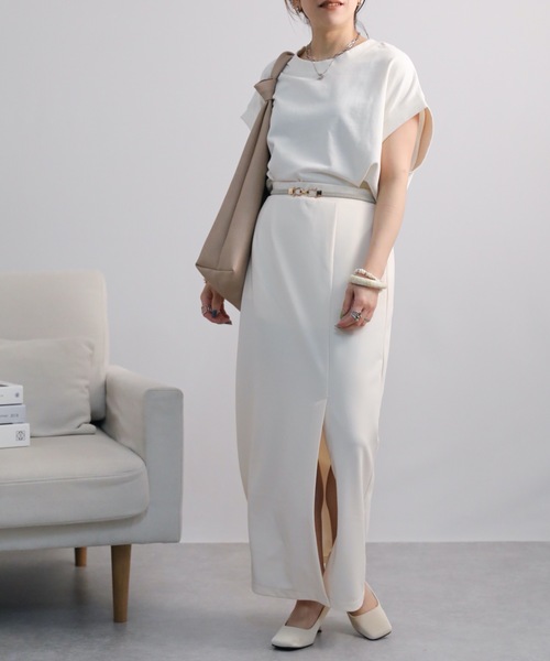 ap retro（アプレトロ）の「スリットポンチタイトスカート　ハイウエスト（スカート・レディース・グレイッシュベージュ/アイボリー/ブラック・FREE）」の12枚目の写真