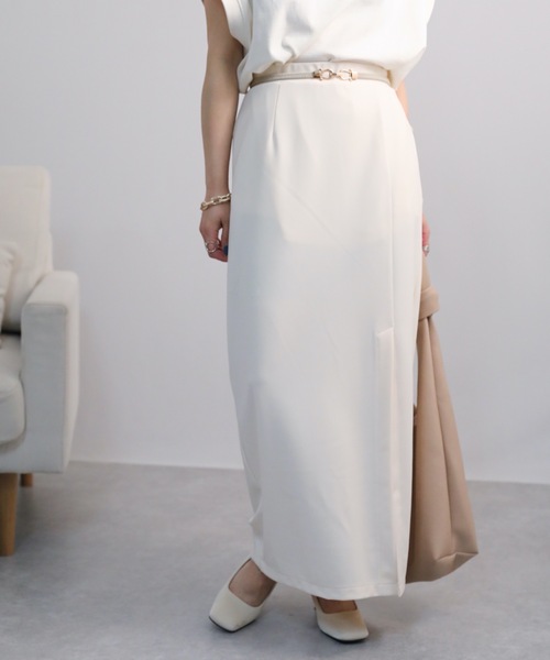 ap retro（アプレトロ）の「スリットポンチタイトスカート　ハイウエスト（スカート・レディース・グレイッシュベージュ/アイボリー/ブラック・FREE）」の7枚目の写真