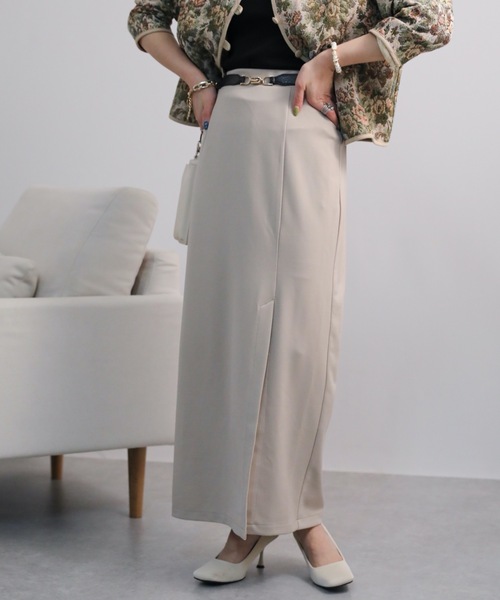 ap retro（アプレトロ）の「スリットポンチタイトスカート　ハイウエスト（スカート・レディース・グレイッシュベージュ/アイボリー/ブラック・FREE）」の19枚目の写真