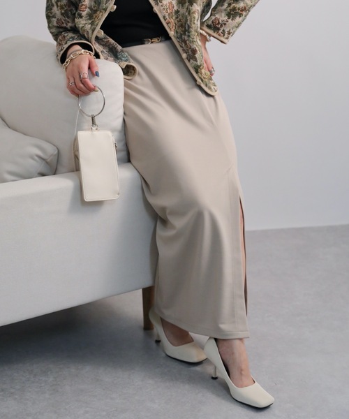 ap retro（アプレトロ）の「スリットポンチタイトスカート　ハイウエスト（スカート・レディース・グレイッシュベージュ/アイボリー/ブラック・FREE）」の16枚目の写真