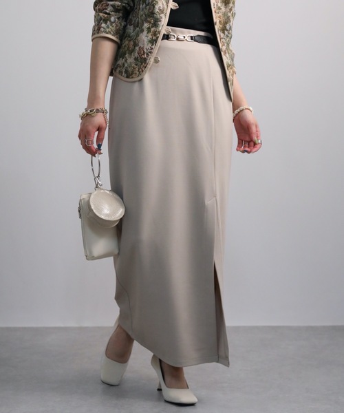 ap retro（アプレトロ）の「スリットポンチタイトスカート　ハイウエスト（スカート・レディース・グレイッシュベージュ/アイボリー/ブラック・FREE）」の20枚目の写真