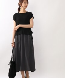 DRESKIP | ニットベスト布帛ドッキングワンピース(ワンピース)