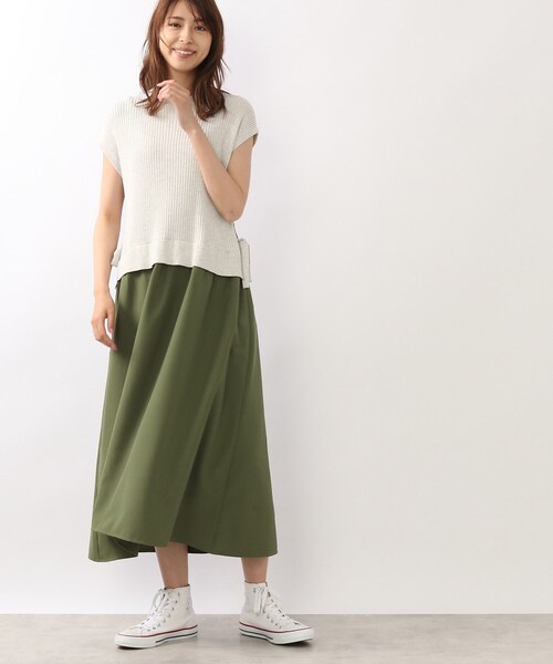 DRESKIP（ドレスキップ）の「◆【洗える/レイヤード風】ドッキングワンピース（ワンピース・レディース・ブラウン系その他/イエロー/グレー系その他/カーキ・02/03）」の13枚目の写真