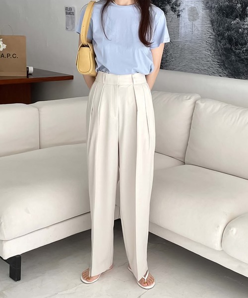 Doula Doula(ドゥーラドゥーラ)の「ハイウエスタックセンタープレスパンツ(その他パンツ・レディース・ブルー/ベージュ/グリーン・M/L)」の17枚目の写真
