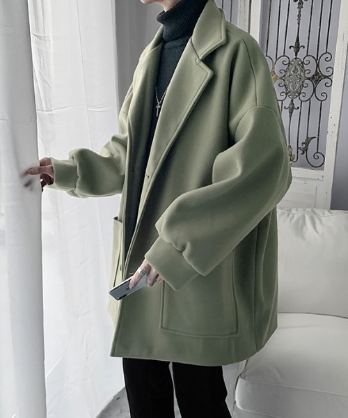 VIBGYOR（ヴィブジョー）の「ビッグシルエット チェスターコート(SP)（チェスターコート・メンズ・ベージュ/ブラック/カーキ・X-LARGE/LARGE/MEDIUM）」の10枚目の写真