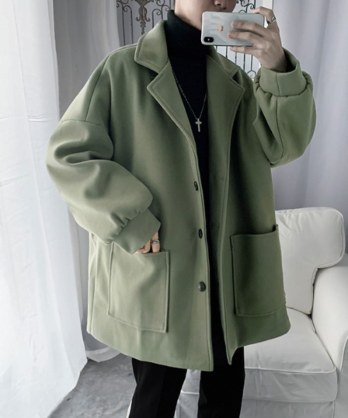 VIBGYOR（ヴィブジョー）の「ビッグシルエット チェスターコート(SP)（チェスターコート・メンズ・ベージュ/ブラック/カーキ・X-LARGE/LARGE/MEDIUM）」の21枚目の写真