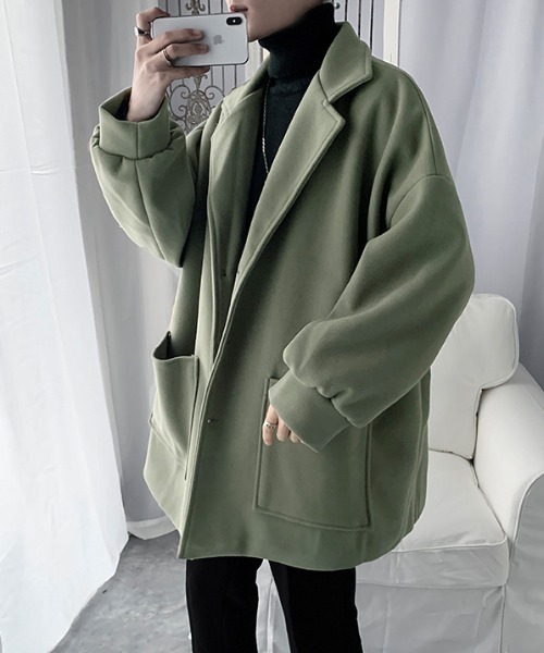 VIBGYOR（ヴィブジョー）の「ビッグシルエット チェスターコート(SP)（チェスターコート・メンズ・ベージュ/ブラック/カーキ・X-LARGE/LARGE/MEDIUM）」の11枚目の写真