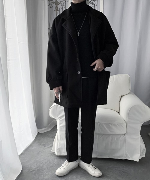 VIBGYOR（ヴィブジョー）の「ビッグシルエット チェスターコート(SP)（チェスターコート・メンズ・ベージュ/ブラック/カーキ・X-LARGE/LARGE/MEDIUM）」の18枚目の写真